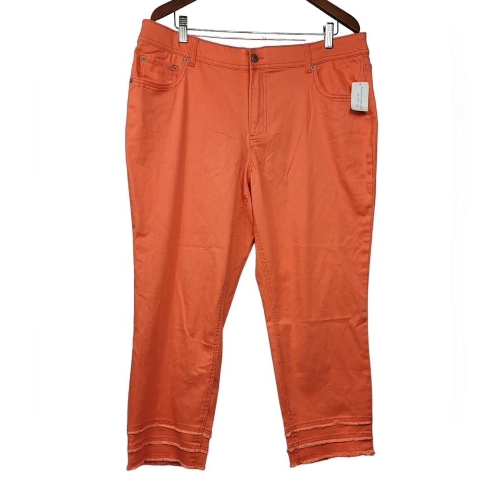 NWT Orange cropped pants plus 16W ankle shaped fit mid rise cj banks